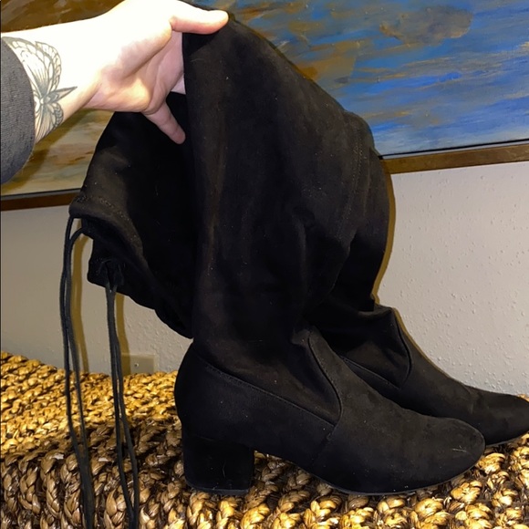 Black Knee High Boots - Picture 2 of 4